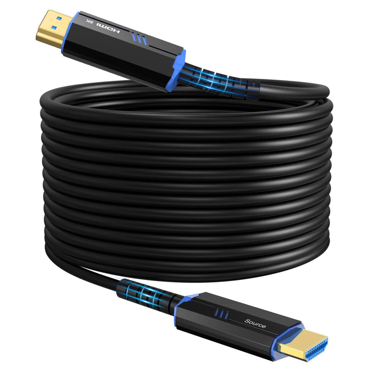 8K Long HDMI Fiber Optic Cable 100Feet/30m, 8K@60hz, 4K@120hz, HDMI 2.1 Cable 100FT, 48Gbps Ultra High Speed, Support HDR, eARC, Compatible for PC