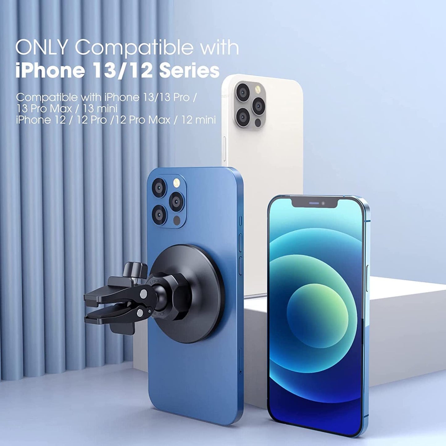 Tmaine MagSafe Car Mount, Magnetic Phone Holder for Car, Car Vent Magnetic Phone Mount Compatible with iPhone 13/12/12 Pro/12 Pro Max/12 Mini/MagSafe