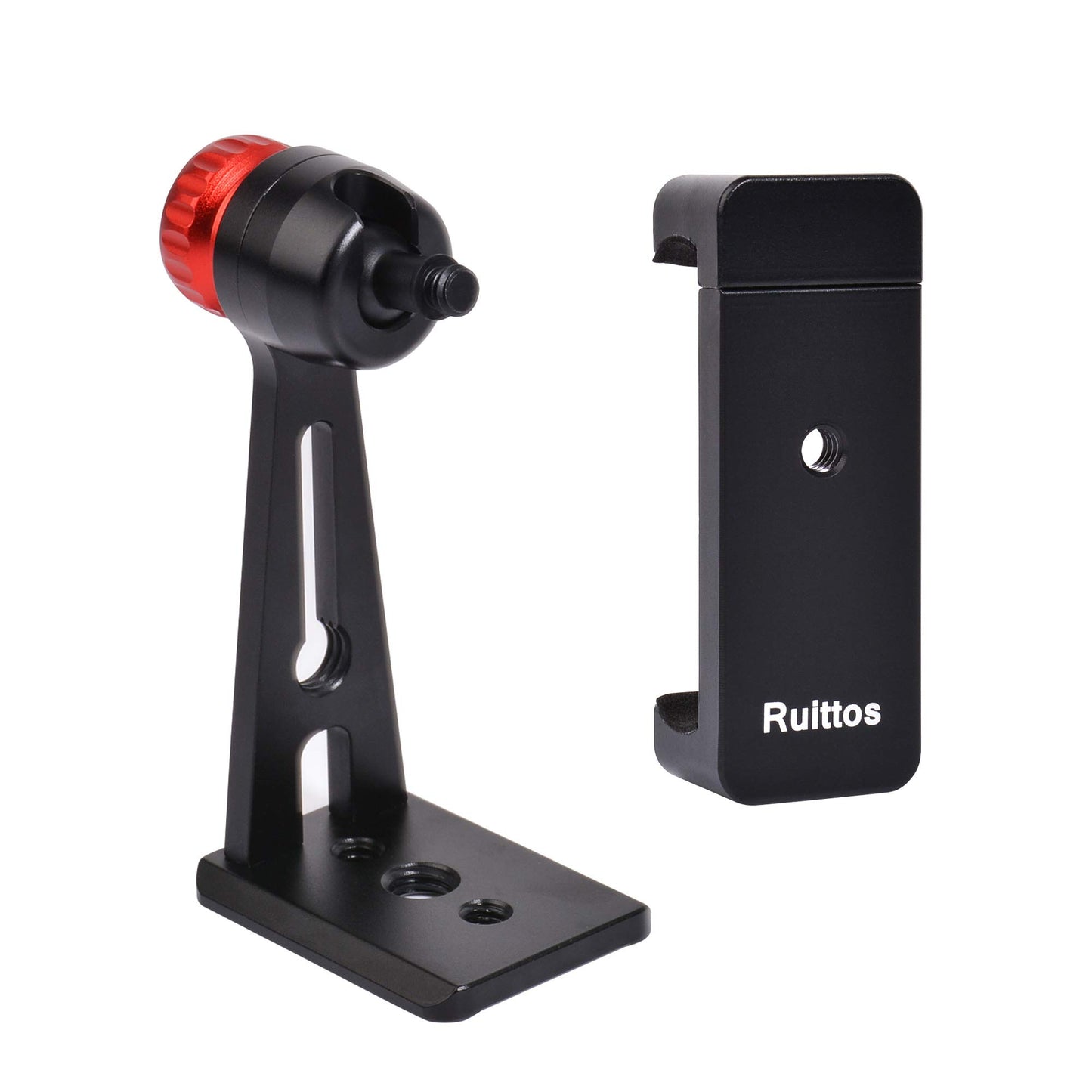 Ruittos Phone Holder for Tripod, Metal Cellphone Tripod Adapter 360 Degree Rotation Vertical Video Smartphone Bracket Clip Compatible with iPhone X XS