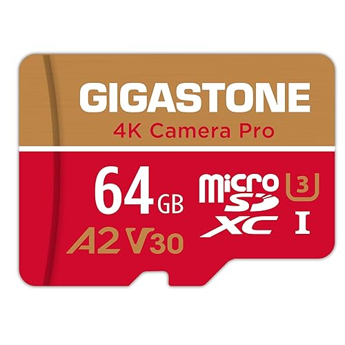 ?5-Years Data Recovery? GIGASTONE 64GB Micro SD Card, 4K Camera Pro, UHD Video for GoPro, Action Camera, Wyze, DJI, Drone, Nintendo-Switch, R/W up