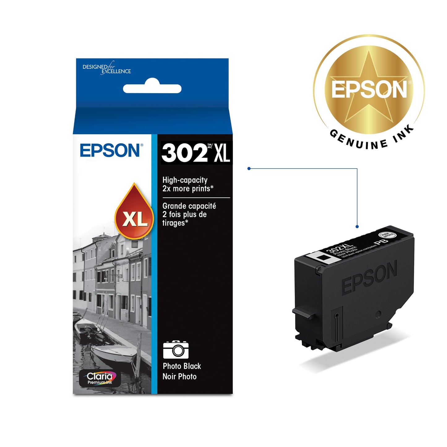 Epson T302XL120 Claria Premium High-capacity Ink Cartridge - Photo Black