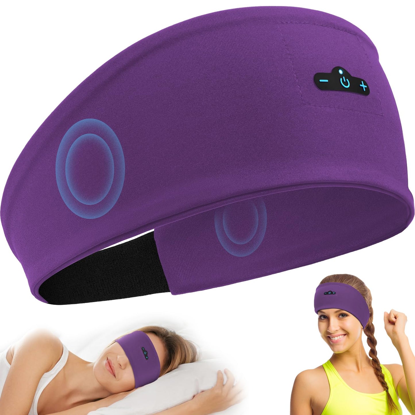 TOPIEI Sleep Headphones Bluetooth Headband for Side Sleeper, 17 Hours Playtime Headband Headphones with HD Stereo Speakers for Workout,Running,Yoga…
