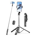 Selfie Stick & Phone Tripod, All in 1 Selfie Stick with Remote, Phone Travel Tripod Stand for Video Recording, Live Streaming, Photograph, Group