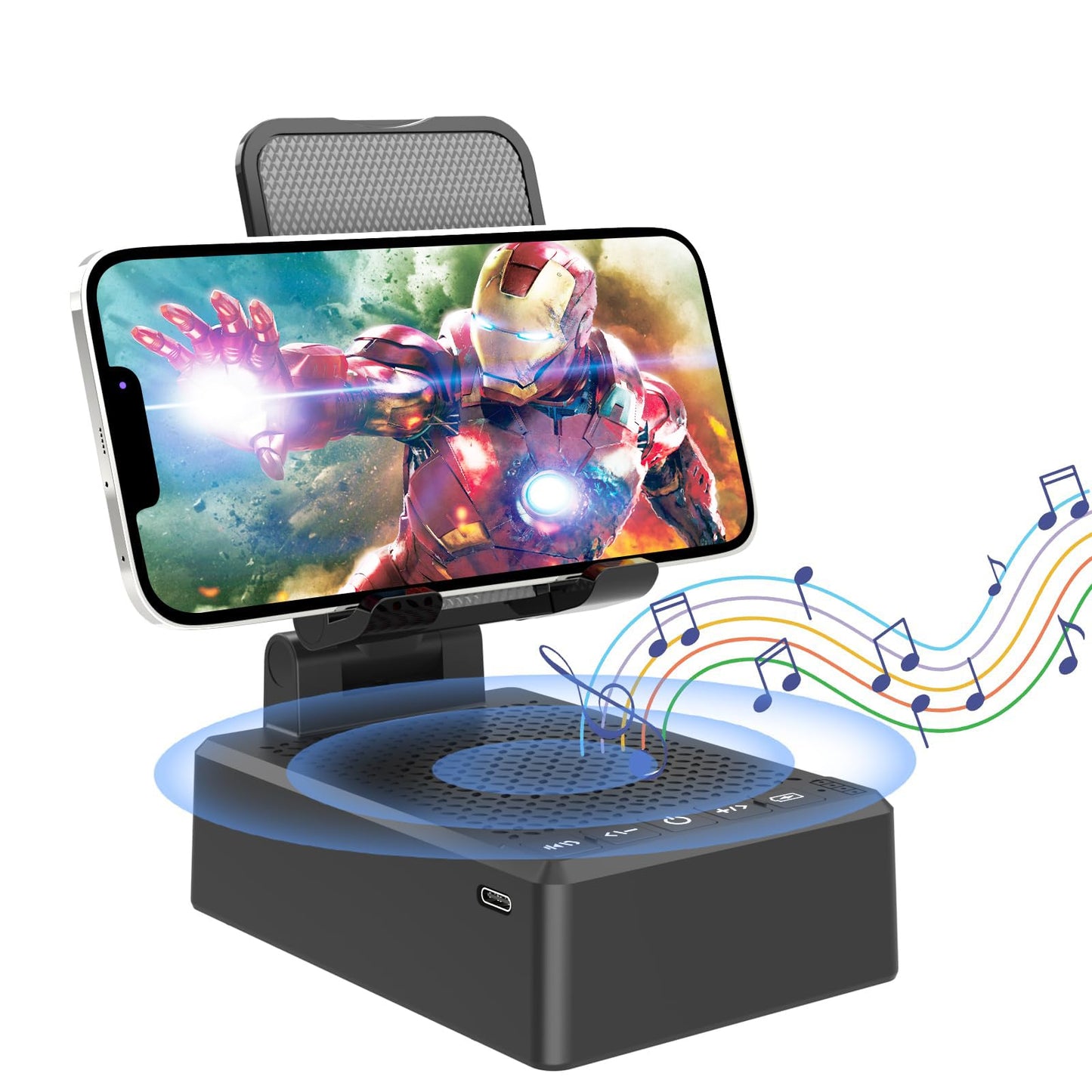 Birthday Gifts for Mother Father ,Cell Phone Stand with Wireless Bluetooth Speaker and Antislip Base HD Surround Sound for Home and Outdoors