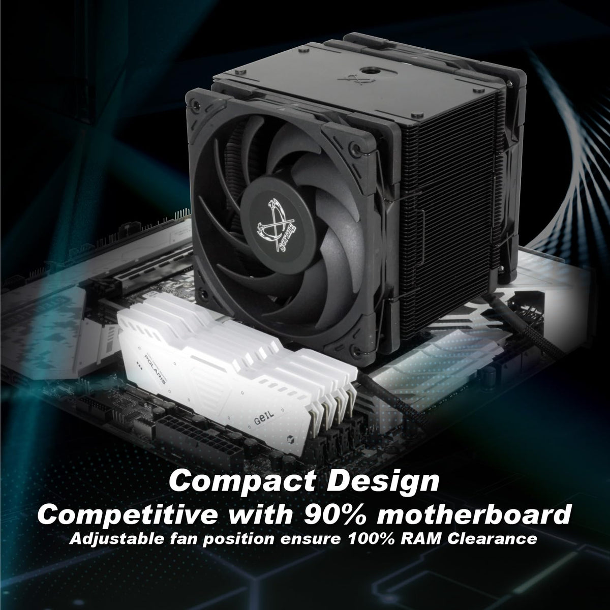 Scythe Mugen 6 Dual Fan Black Edition CPU Air Cooler, Intel LGA1700, LGA1151, AMD AM5, AM4 Support,120mm, Single Tower, Aluminium Top Cover (Mugen 6