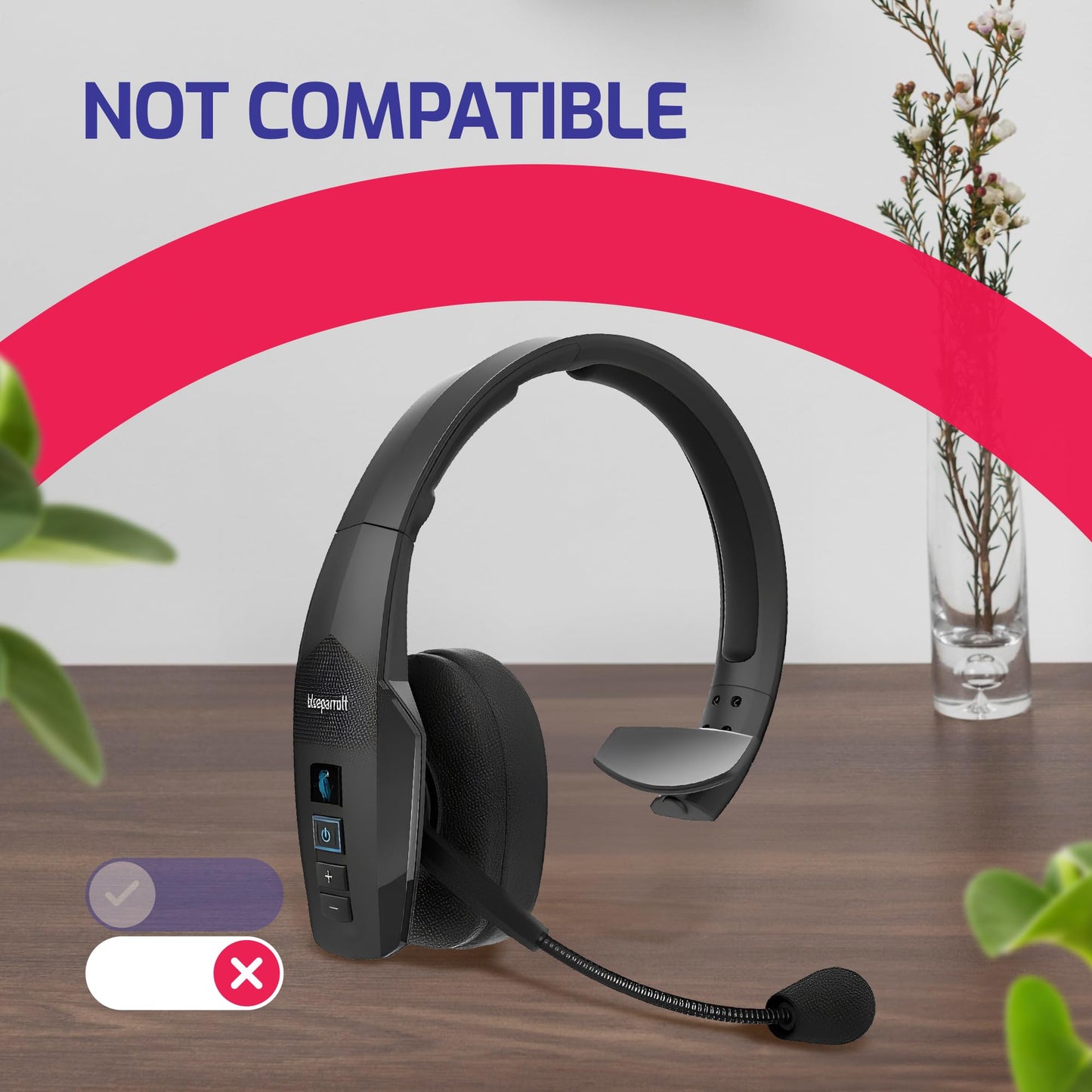 Ear Cushions Kit Made for BlueParrott B450 XT - Extra-Thick Memory-Foam Cushion for All Day Comfort Restores Original Headset Comfort - Ideal for High