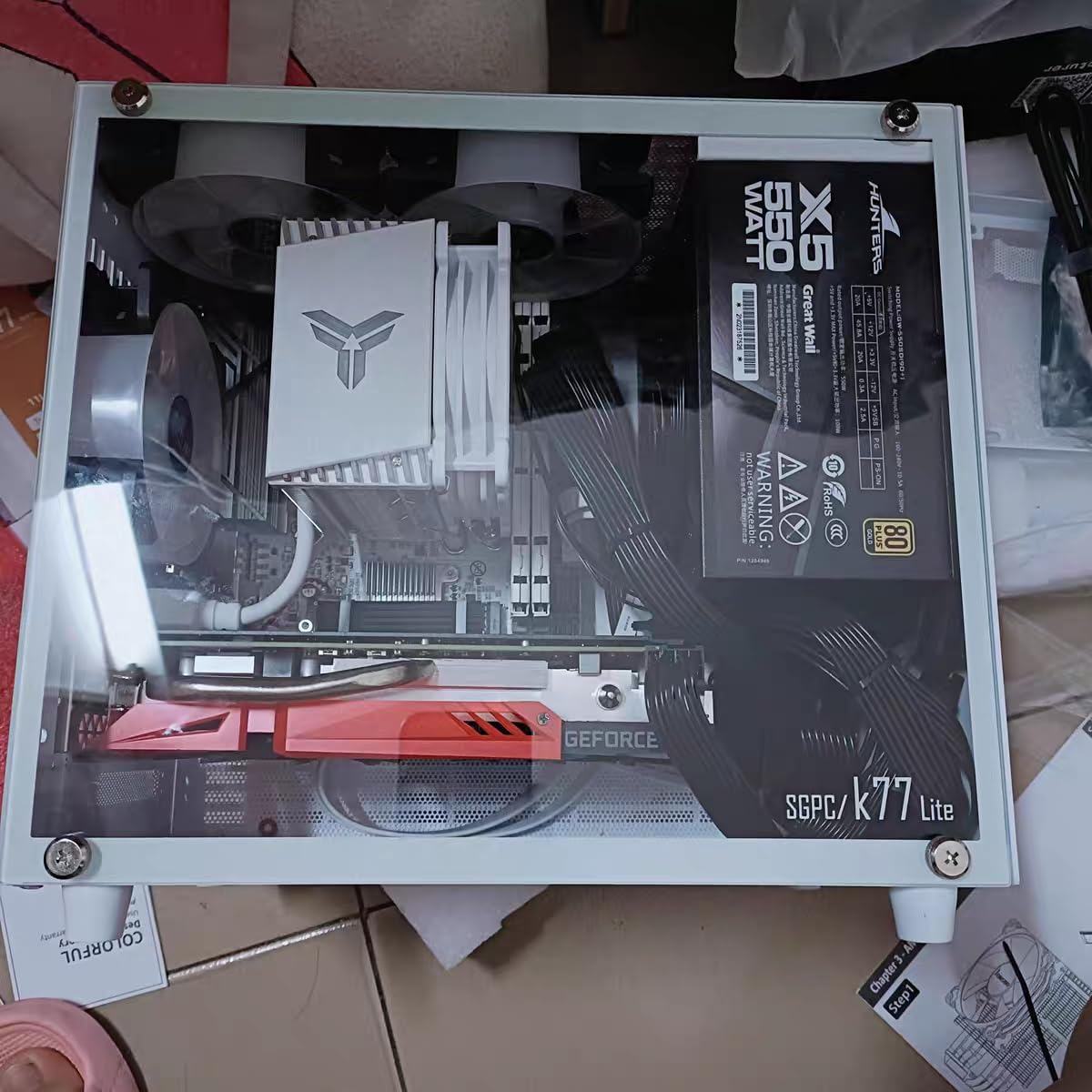 SharGwa PC K77s Matx Case Small Compact Mini Tower Gaming PC Case Supports 28cm GPU 120 Water Cooling and ATX/SFX Power Supply (with Transparent