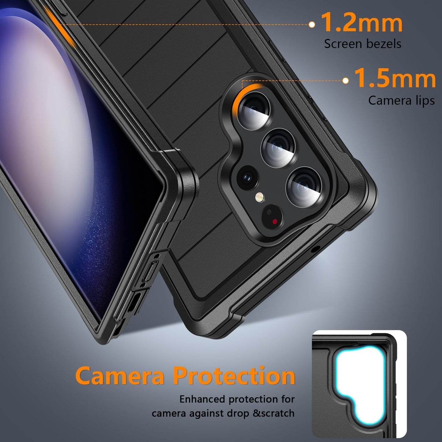 Hensinple Case for Samsung Galaxy S21 Fe 5g 6.4 inch?Without Screen Protector?, Galaxy S21 fe Case Heavy Duty Defender Shockproof Dustproof Rugged