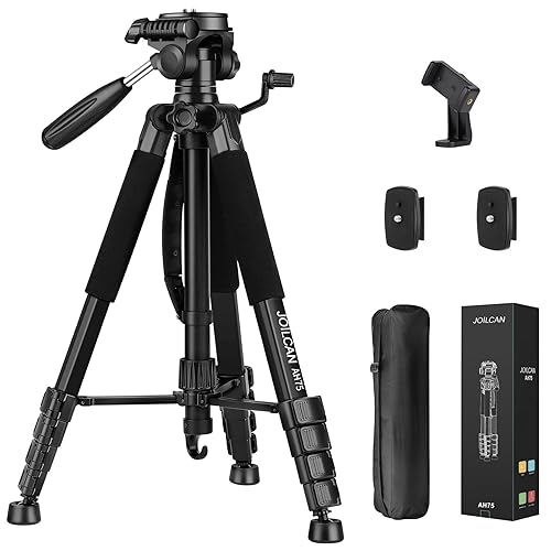 JOILCAN Tripod Camera Tripods, 74" Tripod for Camera Phone Video Recording, Heavy Duty Cameras Tripod Stand, Professional Travel DSLR Tripods