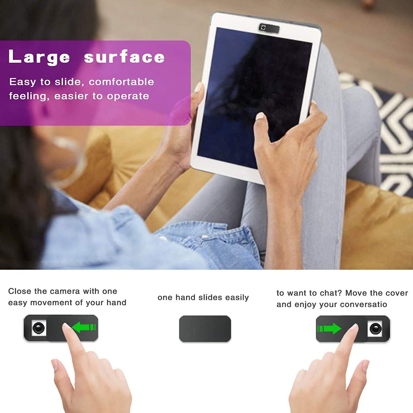Huaxi Camcover-Webcam Cover, Laptop Camera Cover Slide Ultra Thin for Computer, MacBook Pro, MacBook Air, iPad, iMac, iPhone, Protect Webcam Privacy