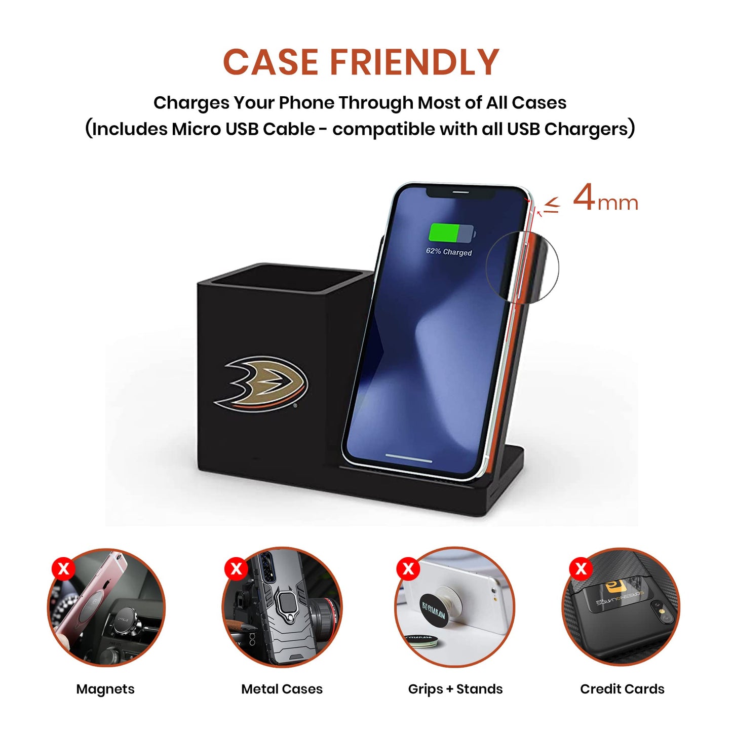 SOAR NHL Wireless Charger and Desktop Organizer, Nashville Predators