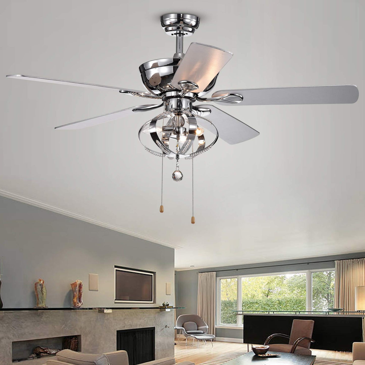 Tatiana 52-inch Ceiling Fan with 3-Light Royal Chandelier