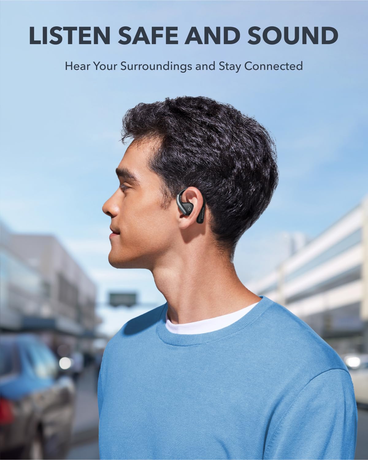 Soundcore AeroFit by Anker Open Ear Earbuds, Open Ear Headphones (Renewed)