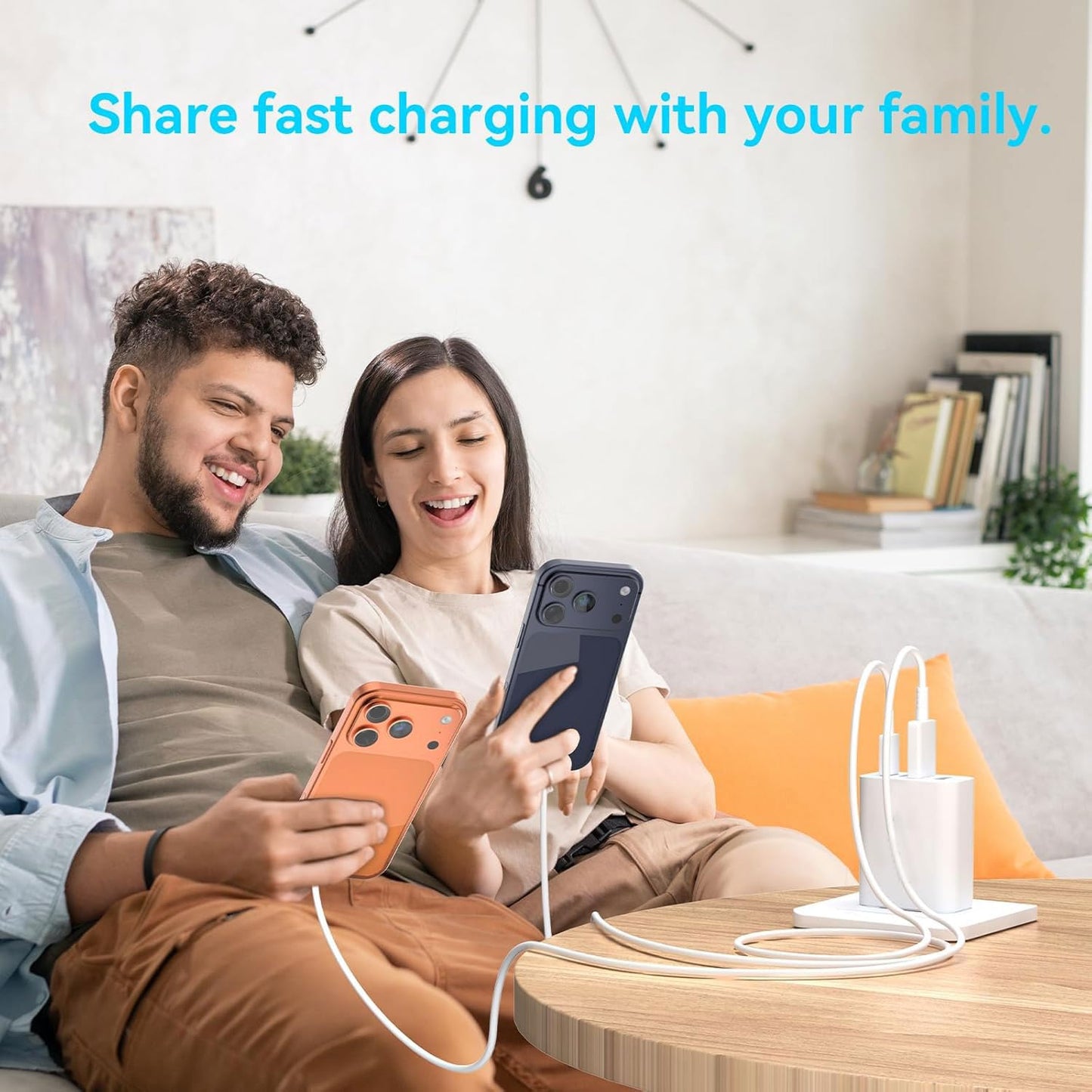 60W Fast Charger Block, 2 Pack, 2USB A+2USB C (30W+30W) Wall Charger, Multiport USB Charging Hub Compatible with iPhone 17/16/15/14/13, Android
