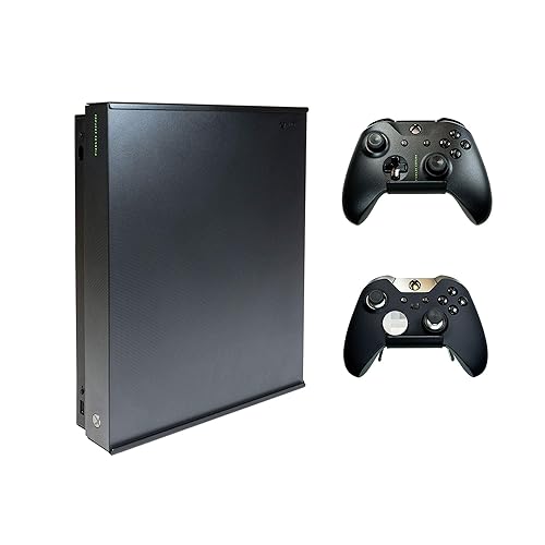 HIDEit Mounts X1X Bundle, Wall Mounts for Xbox One X and Controllers, Steel Mounts for Xbox One X and Two Controller Mounts to Safely Store Your Xbox
