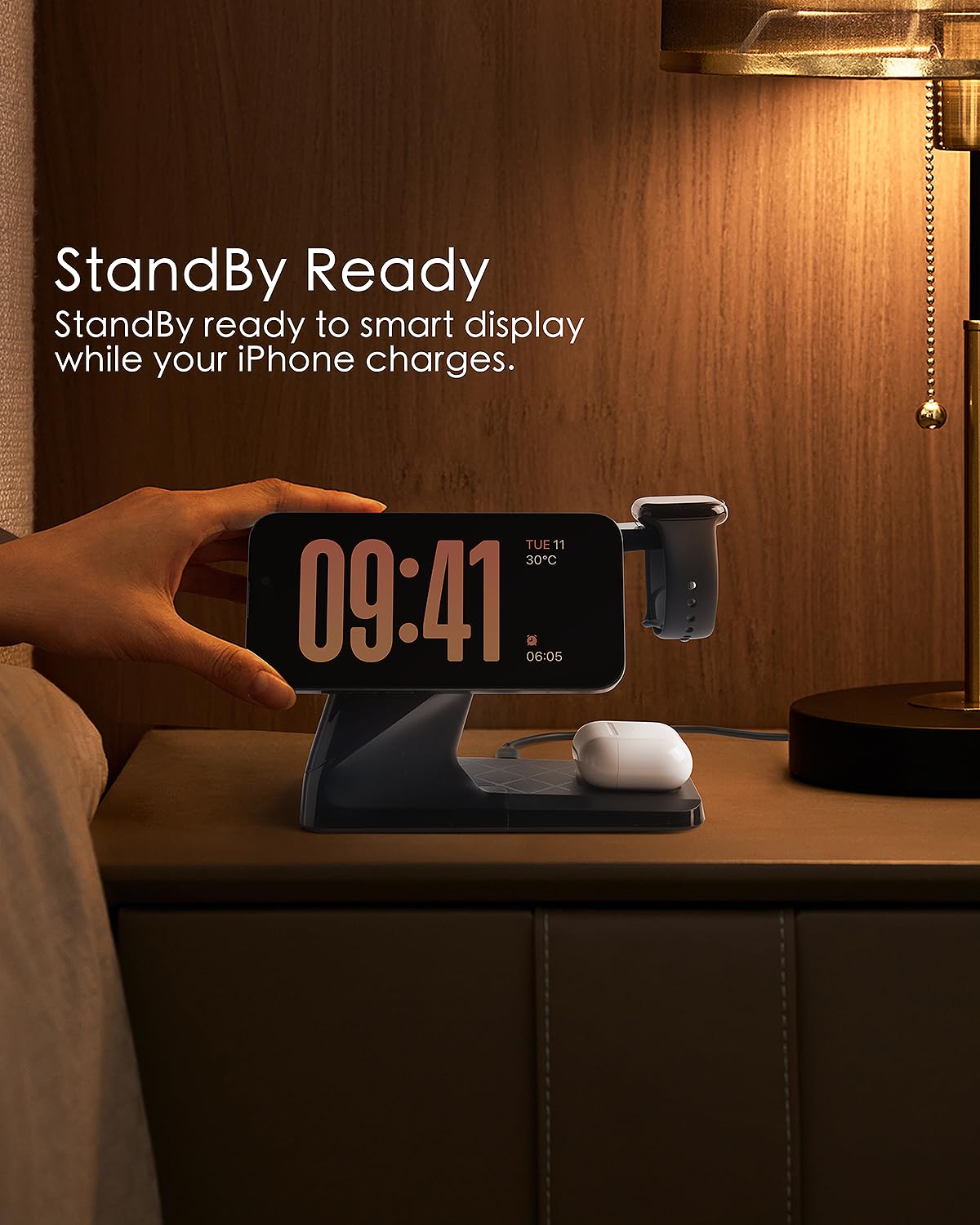 3 in 1 Charging Station for Apple Devices, Mag-Safe Charger Stand, Wireless Charger for iPhone 16/15/14/13/12 Series,& AirPods,& iWatch