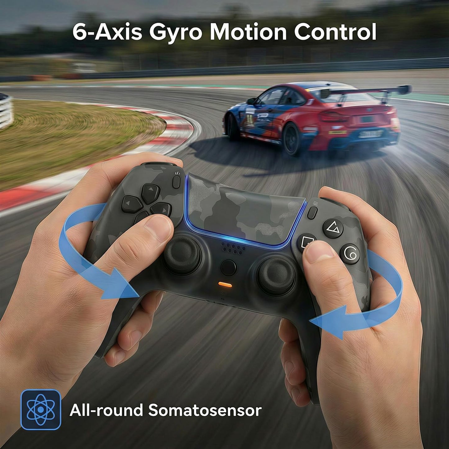 Autker Wireless Controller for PS5 with1500mAh Battery, Dual Vibration, 3.5mm Audio Jack, Speaker, 6-Axis Motion Gamepad Compatible with PS5 Slim/PS5