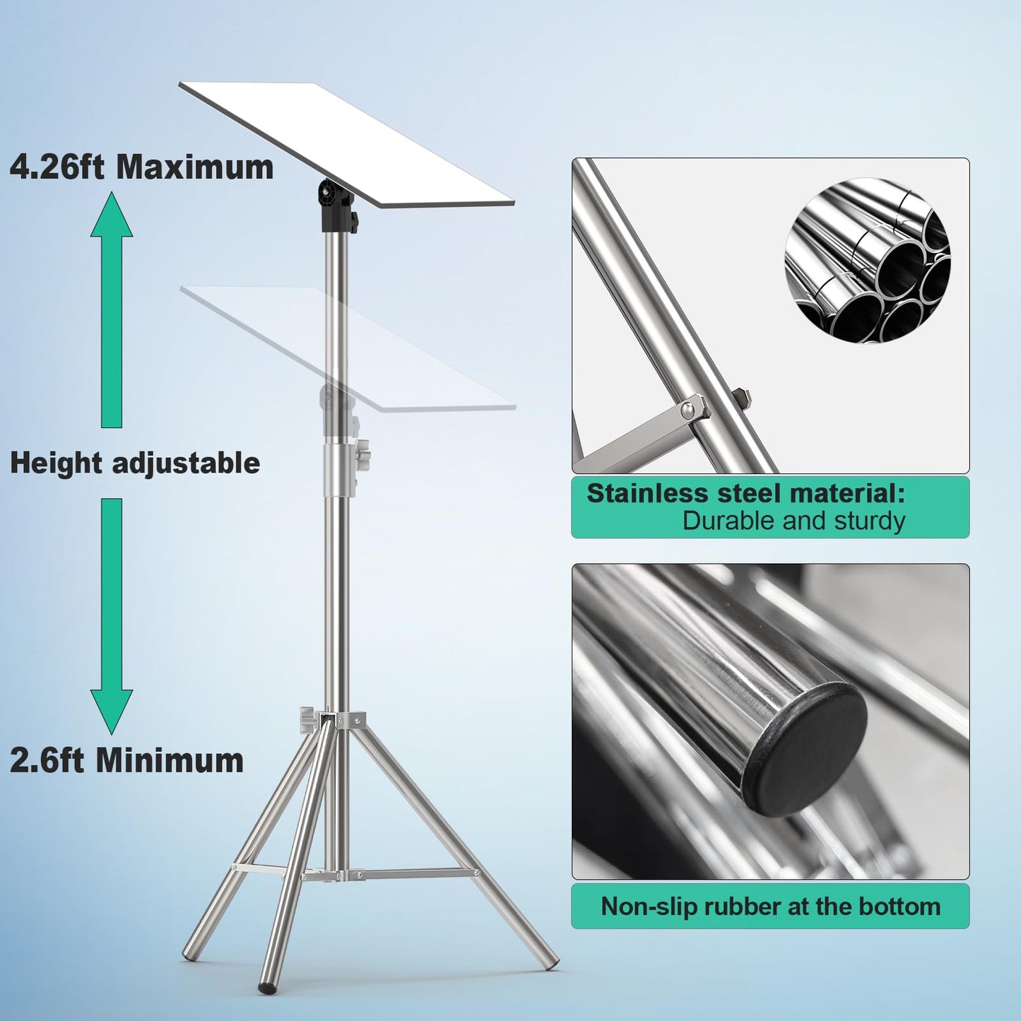 Starlink Gen 3 Tripod Stand, Stainless Steel Mount Supports Gen 3/V4 and Standard Kickstand Dish, Includes Pipe Adapter, Height Adjustable from 2.6
