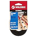VELCRO Brand ONE-WRAP Cable Ties | 25Pk | 8 x 1/2" Black Cord Organization Straps | Thin Pre-Cut Design | Wire Management for Organizing Home, Office