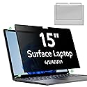 Mao Yeye Nano 15 Inch Privacy Screen for Microsoft Surface Laptop 6/5/4/3/2/1, Removable Film Anti-Spy Filter Black Security Protector, Anti Glare