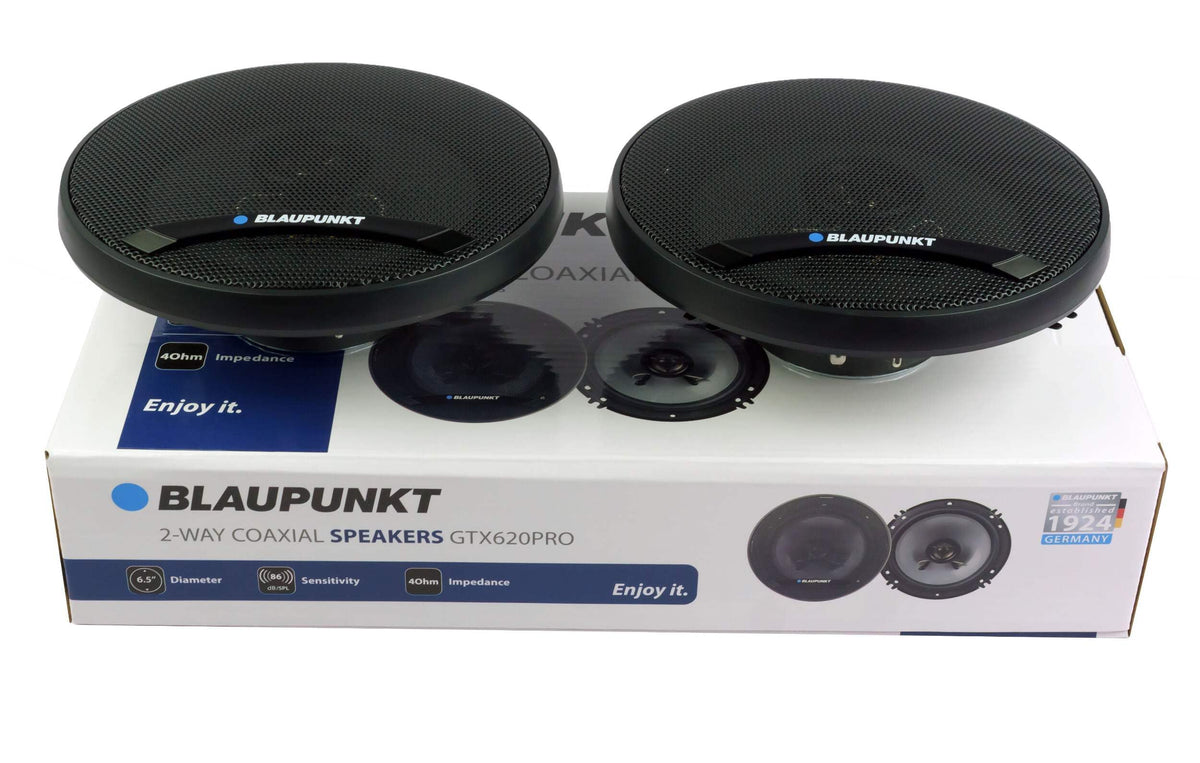 BLAUPUNKT GTX620PRO 6.5" Car Speakers - 300W, 2-Way Coaxial Speakers, 4 Ohm, Full Range 90Hz - 18kHz (2pc)