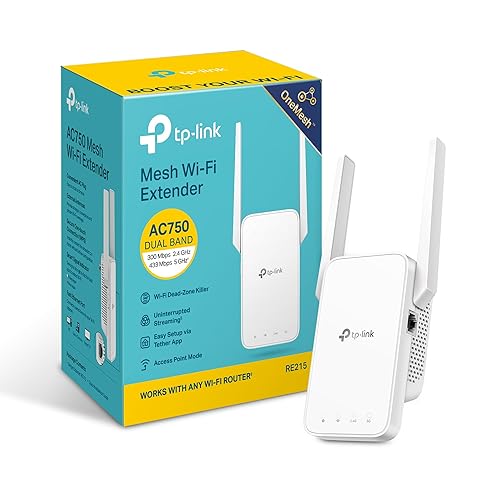 TP-Link AC750 WiFi Extender(RE215), Covers Up to 1500 Sq.ft and 20 Devices, Dual Band Wireless Repeater for Home, Internet Signal Booster