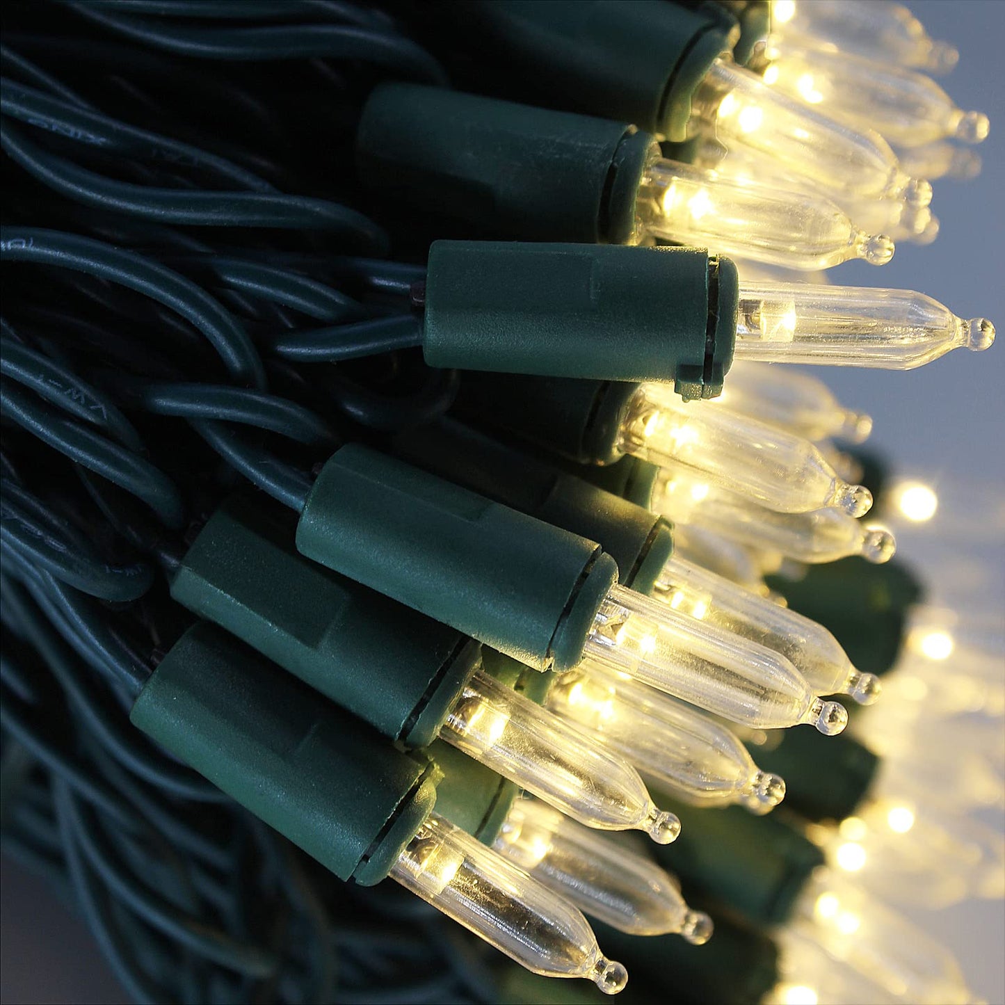Dazlinli 100 LED Warm White Christmas Lights on Green Wire, 35 Feet Xmas Tree Lights, UL Certified for Outdoor Indoor (Warm White)