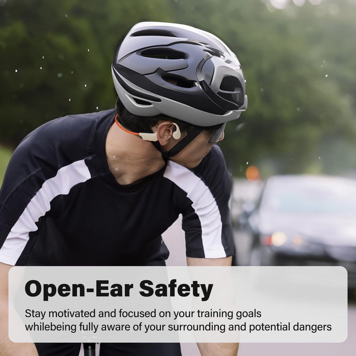 snowpanda Bone Conduction Headphones, Wireless Open-Ear Bluetooth 5.3, 32GB MP3 Player, 8 Hours Battery, IP68 Waterproof - for Running, Workouts