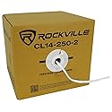 Rockville CL14-250-2 14AWG 250ft Speaker Wire, CL2 Rated In-Wall, Oxygen-Free Copper, Flexible Jacket, 70V/100V Compatible, for Home Theater