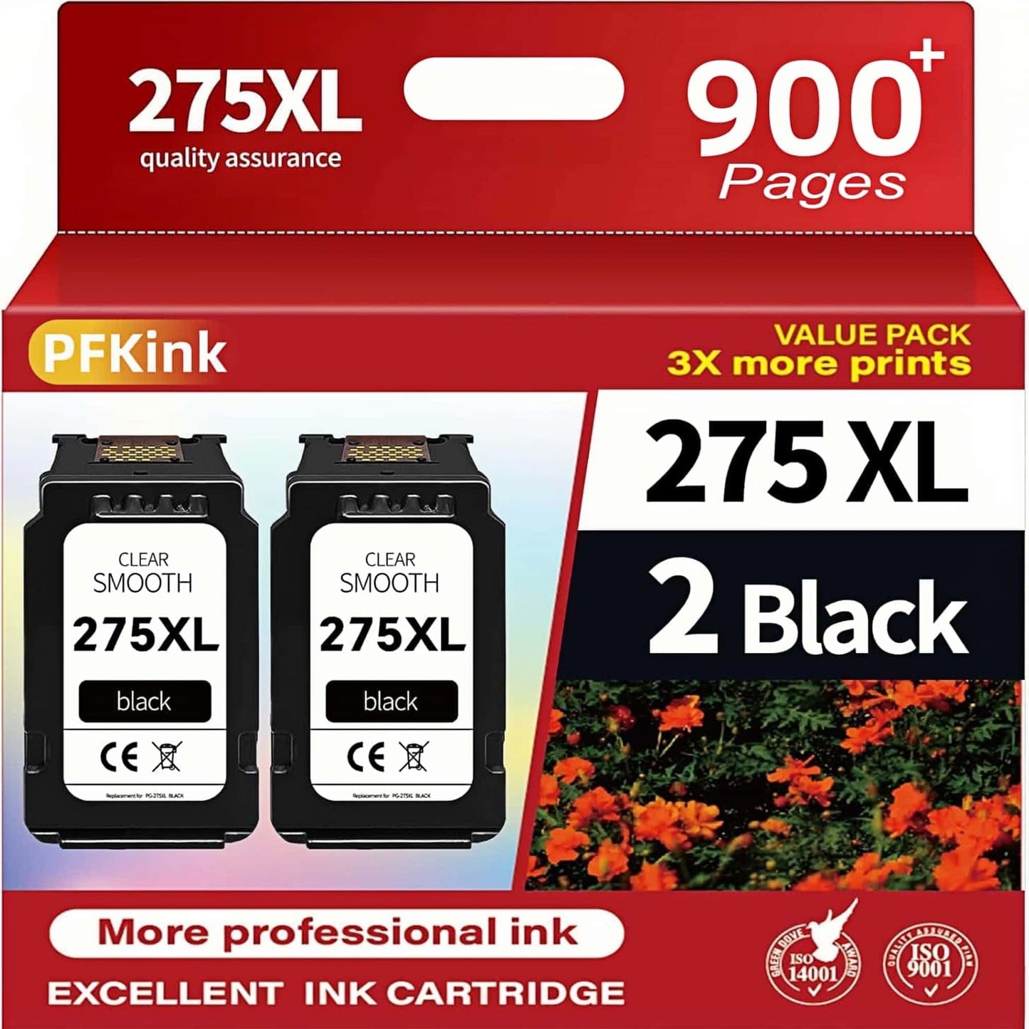 PFKink 275XL Ink Cartridge Replacement for Canon Ink 275 275XL Black PG-275 PG-275XL Works for Canon PIXMA TR4720 TS3720 TS3500 TS3522 TS3520 TS3722
