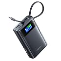RORRY 45W Portable Charger, 20000mAh Power Bank Fast Charging with Extended Built-in USB C Cable, Travel Battery Pack for iPhone 17/16/15, Samsung