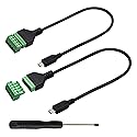 zdyCGTime Micro USB Screw Terminal Block Connector Cable Micro USB 2.0 Male Plug to 5 Pin/Way Female Bolt Screw with Shield terminals Pluggable Type