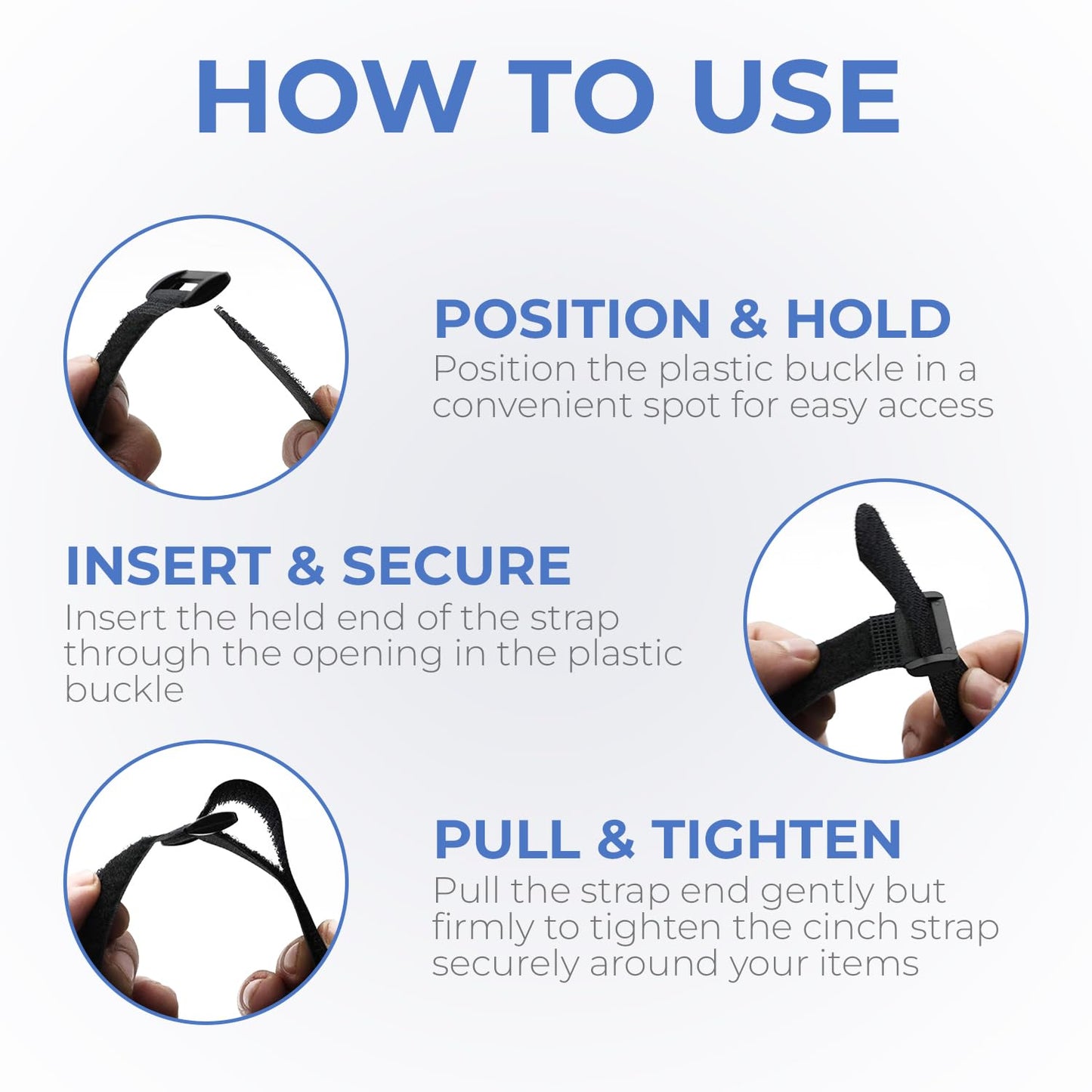 Reusable Cinch Straps 20" x 1" - Premium Multipurpose Quality Hook and Loop Safety Straps (15 Pack) (20 inch)