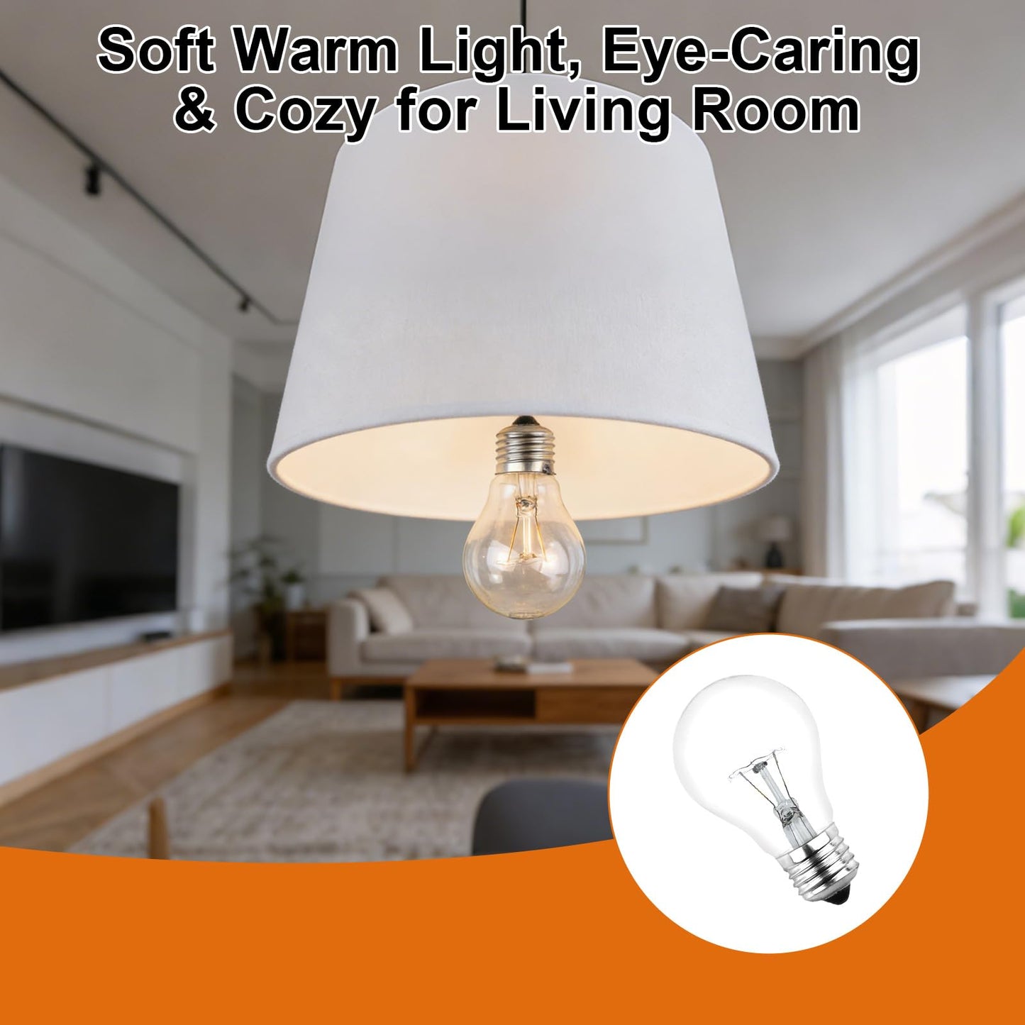 NABKRA 60 Watt Incandescent Light Bulbs,A19 60W Light Bulb, A19 E26 60W Incandescent Bulb, Dimmable, 2700K, Warm White Light, Shatter-Resistant