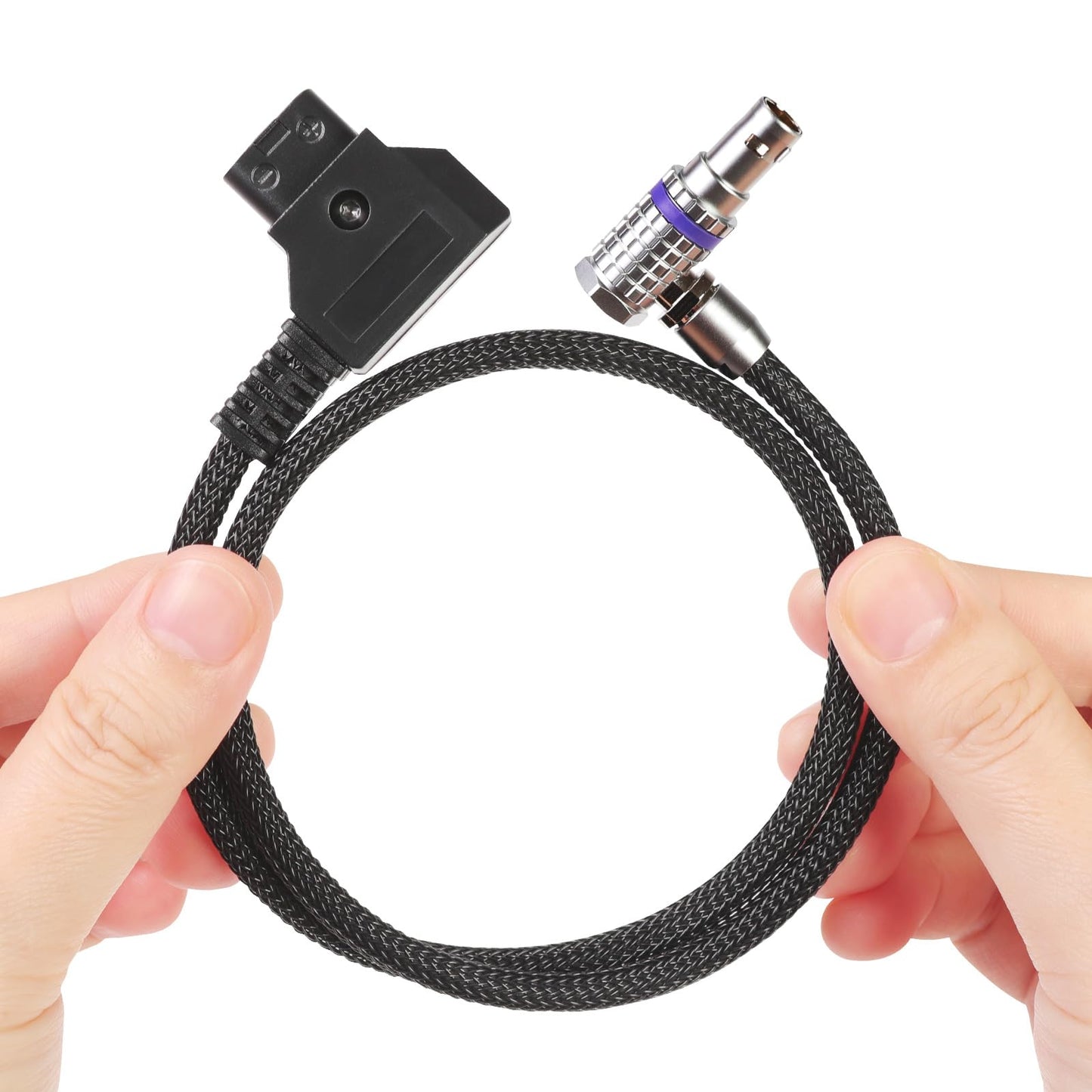 RED® Komodo™ Right-Angle to D-tap&P-tap Cable Made with Super Soft Wire and Protected with Techflex Braid 18.1inches(Power Cable)