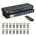 Yinker 16 Port KVM Switch VGA, Rack Mount KVM Console VGA 16x1 w/16-Pack KVM Cables IR Remote & Rack Mount Ears Support HD 1U 19'' Rack Cabinet