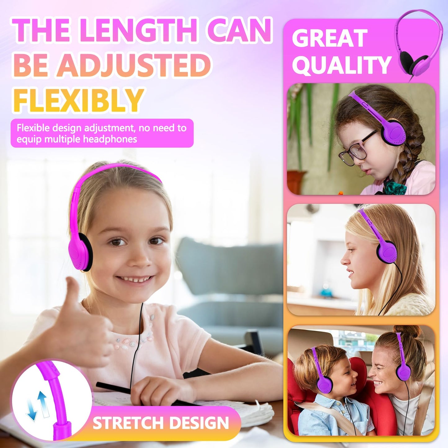 YFSFQS Kids Headphones Bulk 30 Pack for School Classroom Student Children Boys Girls Teen Computer Class Set of Headphones for Students Multi Color