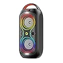 Wireless TWS Portable Bluetooth Speaker, Beat-Driven Lights, 120dB Loud Stereo Party Speaker with Bluetooth 5.3, USB/TF/AUX/FM/Mic, Built-in Carry
