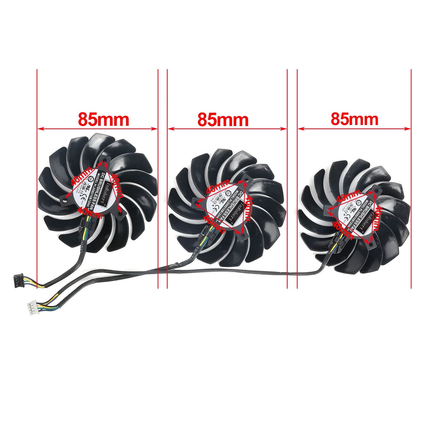 inRobert PLD09210B12HH 85mm RTX3070 RTX3080 RTX3090 Graphics Card Fan for MSI RTX 3070 3080 3090 Ventus 3X Cooling Fan (Fan-1pair)