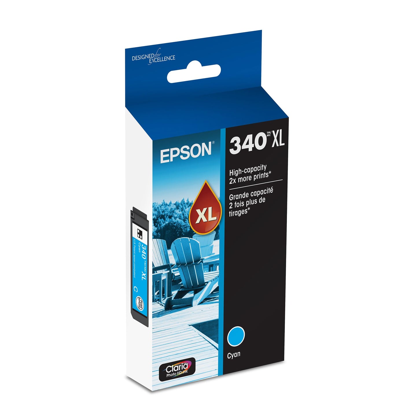 Epson 340 Claria Photo HD Ink High Capacity Cyan Cartridge (T340XL220-S) Works with Expression XP-8800