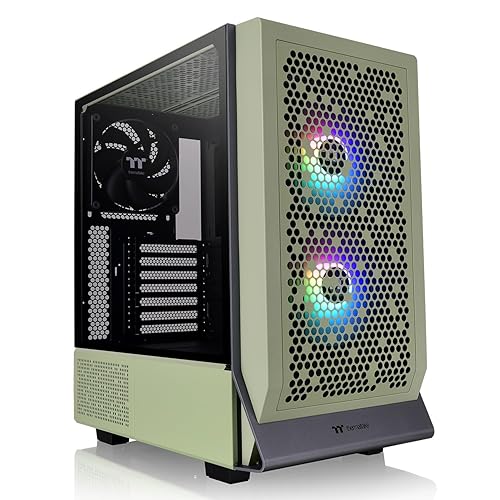 Thermaltake Ceres 300 Matcha Green Mid Tower E-ATX Computer Case with Tempered Glass Side Panel; 2xCT140 ARGB Fan Preinstalled; Rotational PCIe Slots;