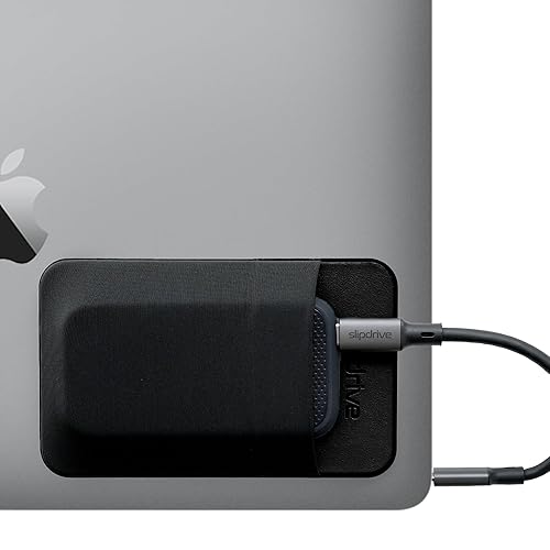 Slipdrive - Portable Hard Drive Sleeve for Laptop - SSD Solid State Drive - Reusable Adhesive - Stick on External Hard Drive Carrying Case - Pocket