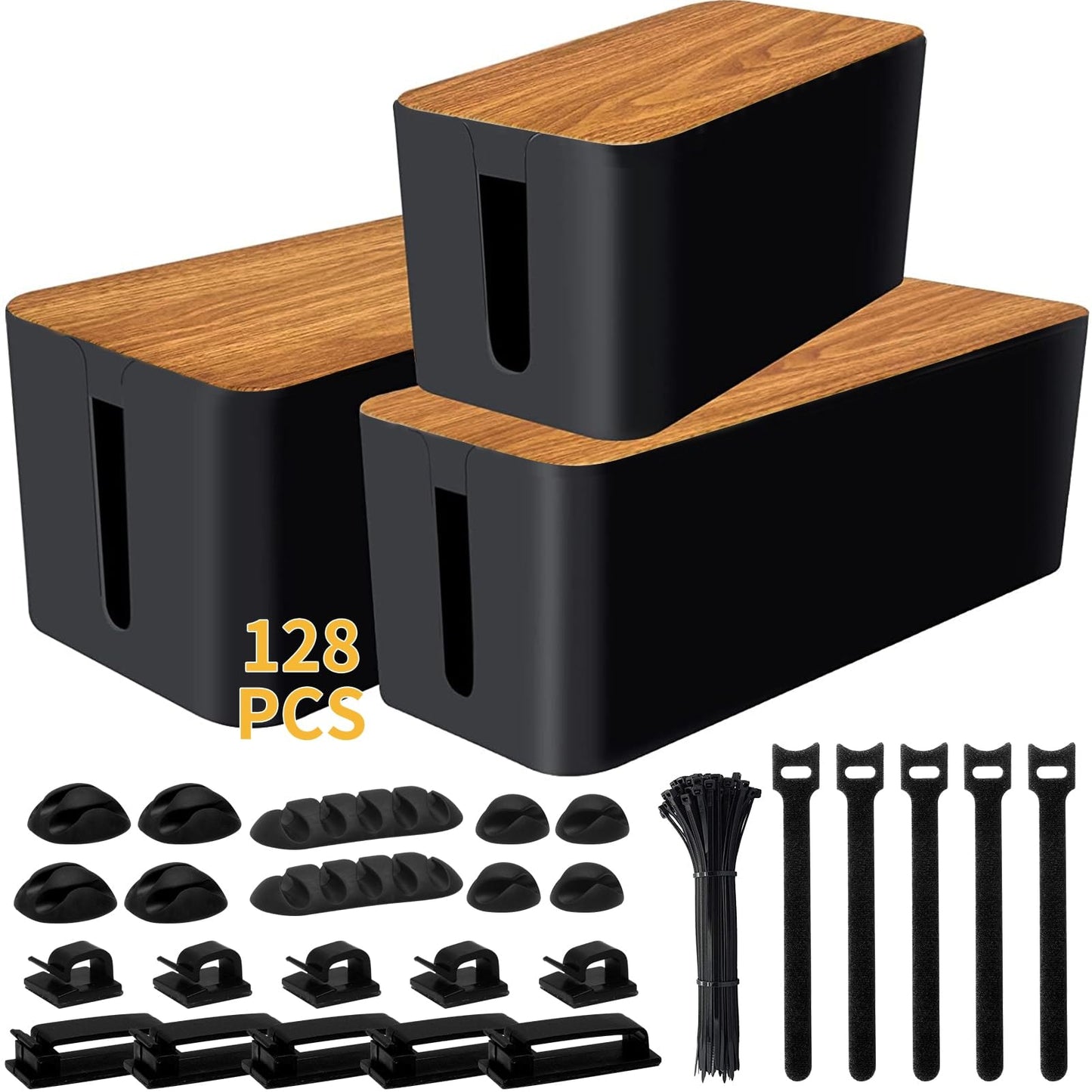 YUANYE Cable Management Box Cable Management Kit for Power Strip to Hide Wires,Cord Organizer Boxes,Safe ABS Material Wire Organizer of Cable Clips