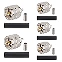 RG58 PL259 Connector 5PCS - UHF Male RF Coax Connector PL259 Coaxial Connectors for RG58, RG142, RG400, LMR195, RG58U, RG303, 50 Ohm, Low Loss, Low
