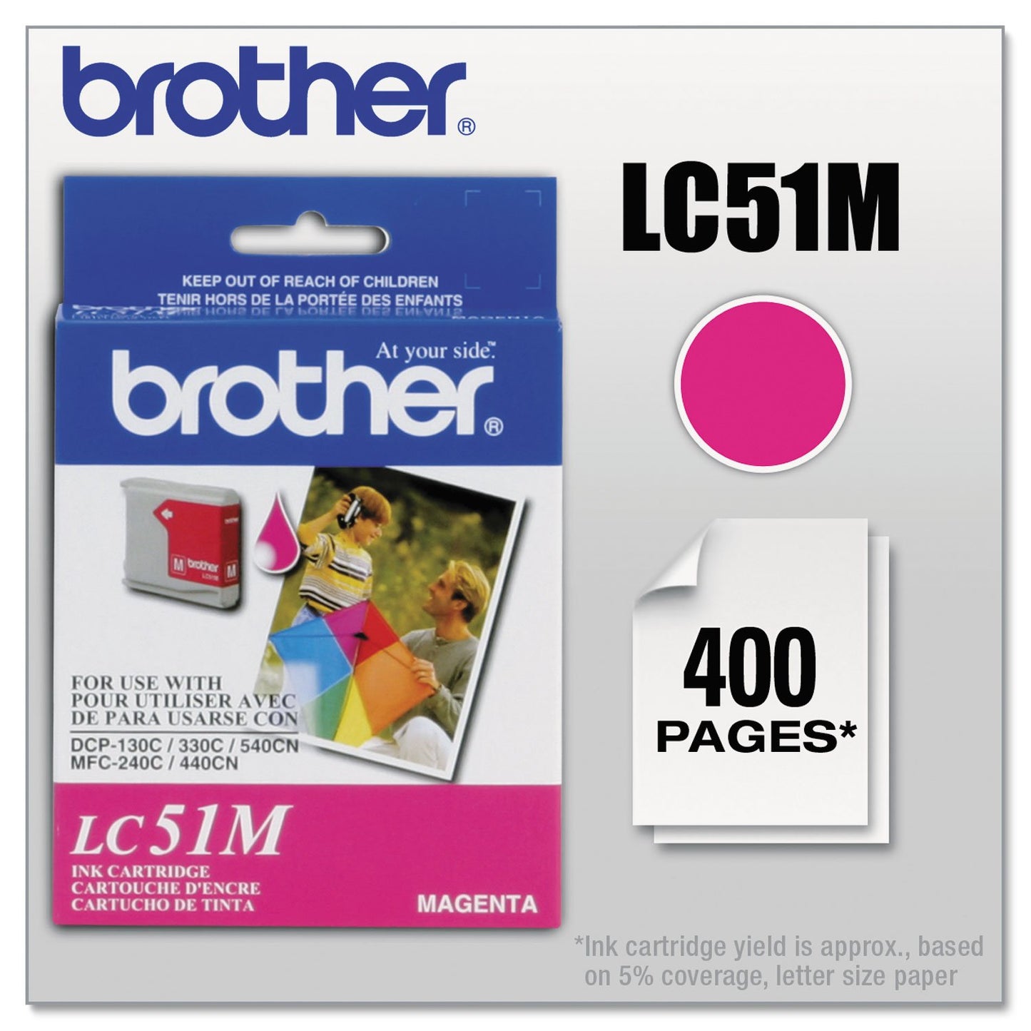 Brother International LC51M Magenta Ink MFC240c 440cn 665c