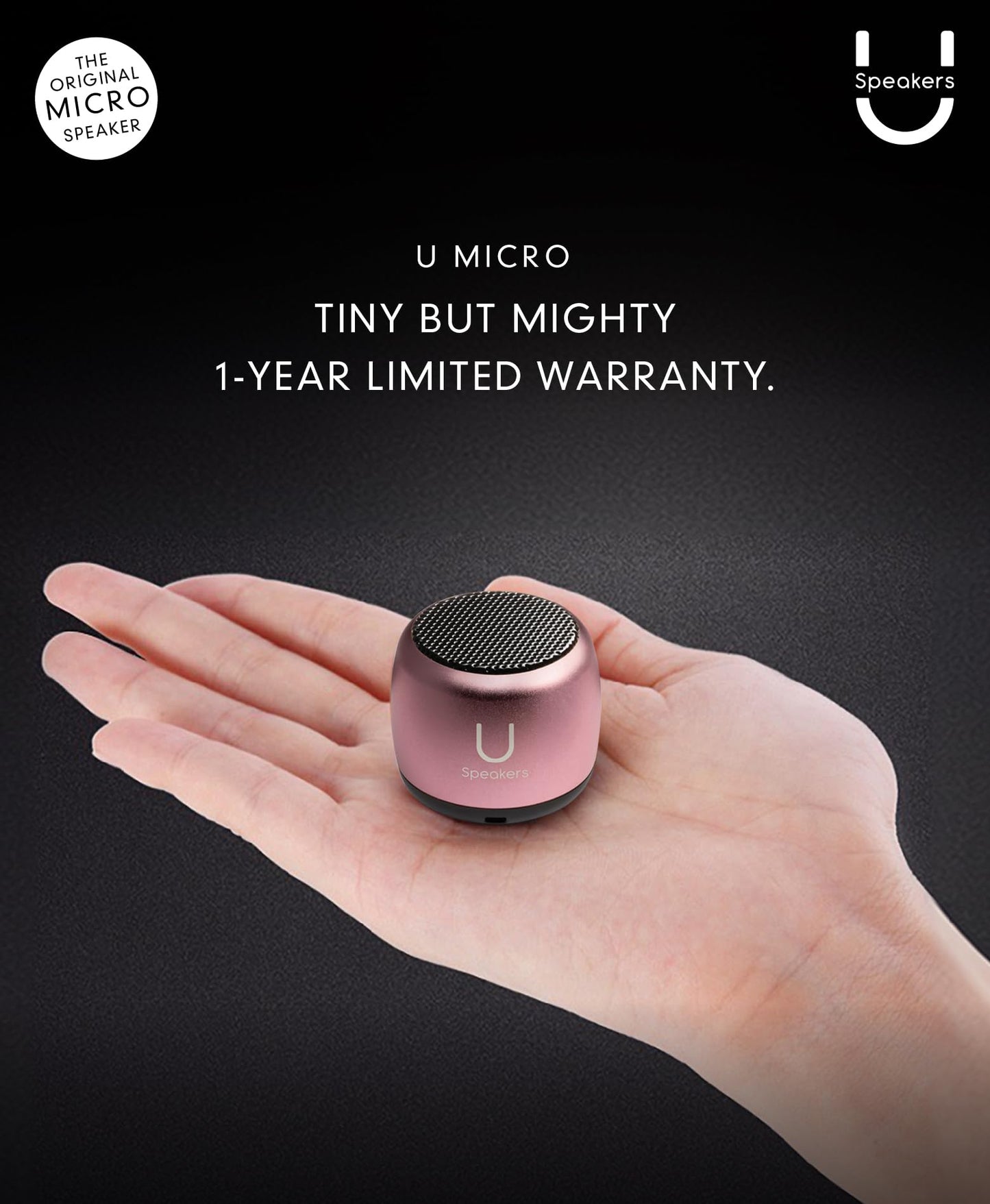 Fashionit U Micro Bluetooth Speaker | Coin-Sized Speakers Bluetooth Wireless with Built-in Mic & Remote Shutter | Portable Rich Sound for Travel