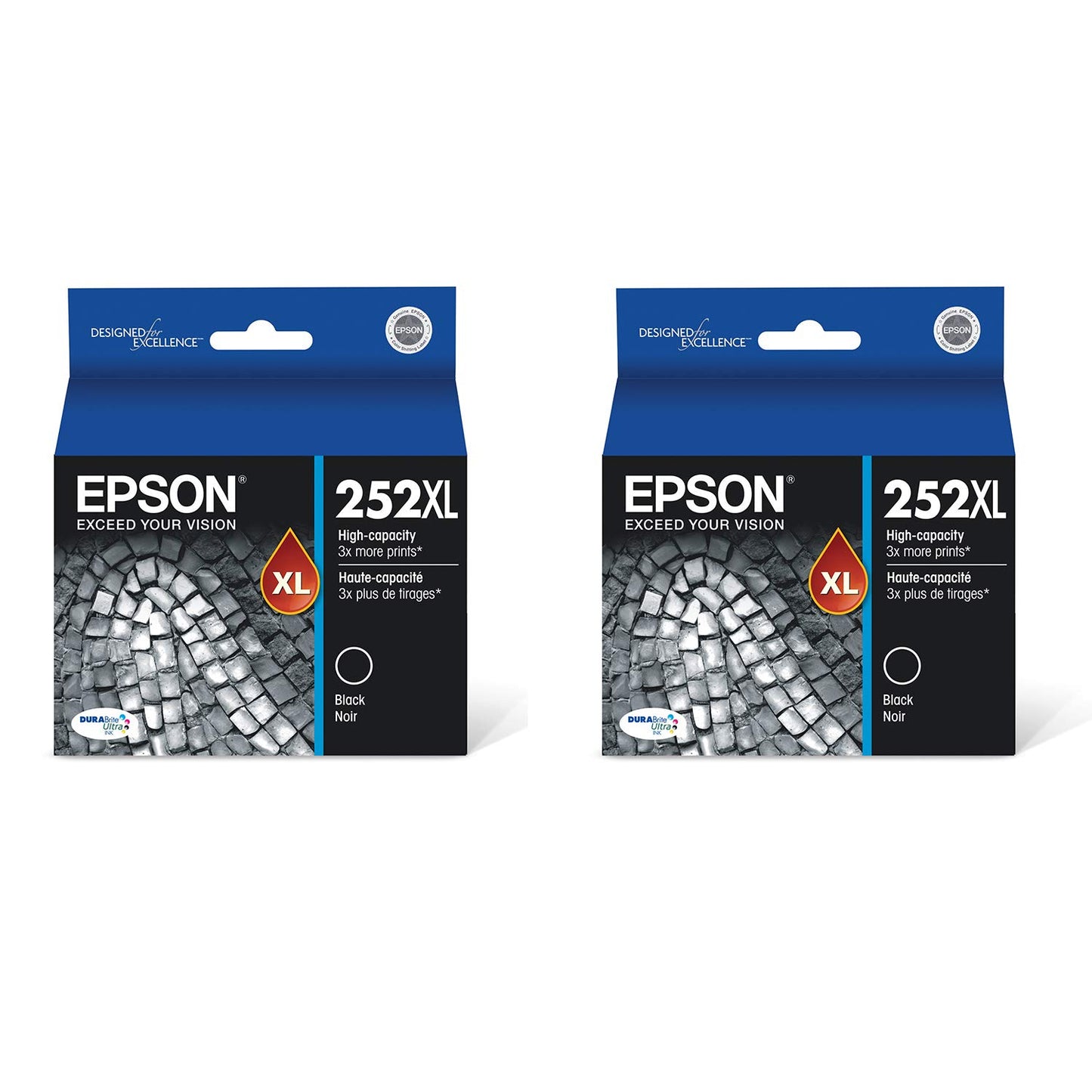 2 X Epson 252XL, Black Ink Cartridge, High Capacity (T252XL120)