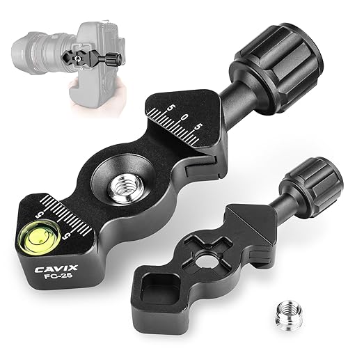 Camerig Mini Fish Bone Style Quick Release Clamp - Arca Clamp with 3/8"-1/4" Screw Adapter for Tripod Ball Head Compatible with Arca Swiss Plate