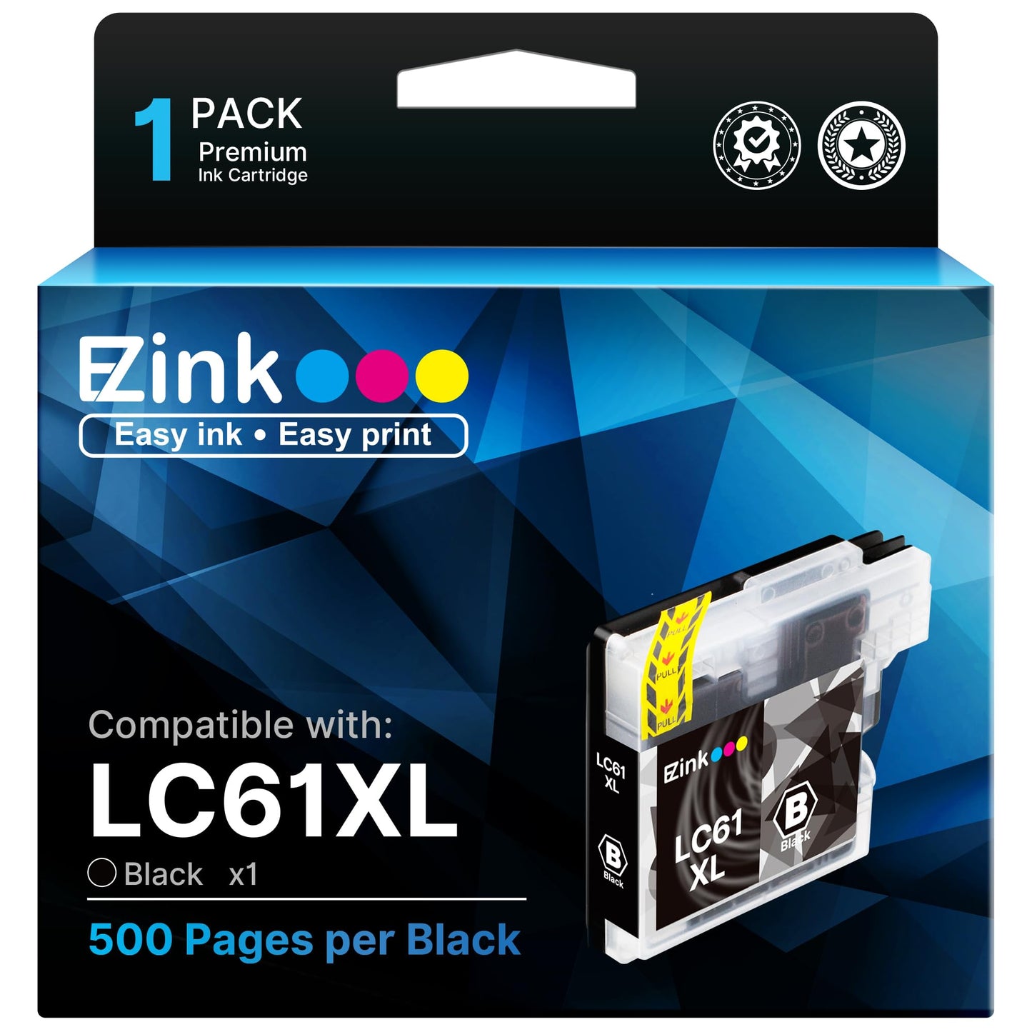 E-Z Ink Compatible Ink Cartridge Replacement for Brother LC61XL LC61 to use with MFC-490CW MFC-495CW MFC-6490CW MFC-6890CDW Printer (1 Black)