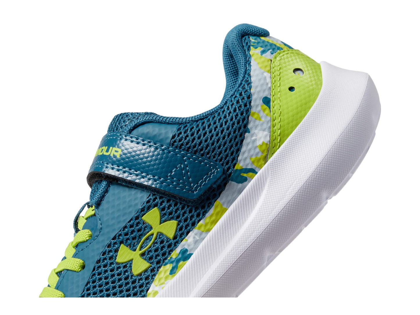 Under Armour Boy's Surge 3 Alternate Closure Print (Little Kid) Static Blue/Lime Surge/Lime Surge 1 Little Kid M
